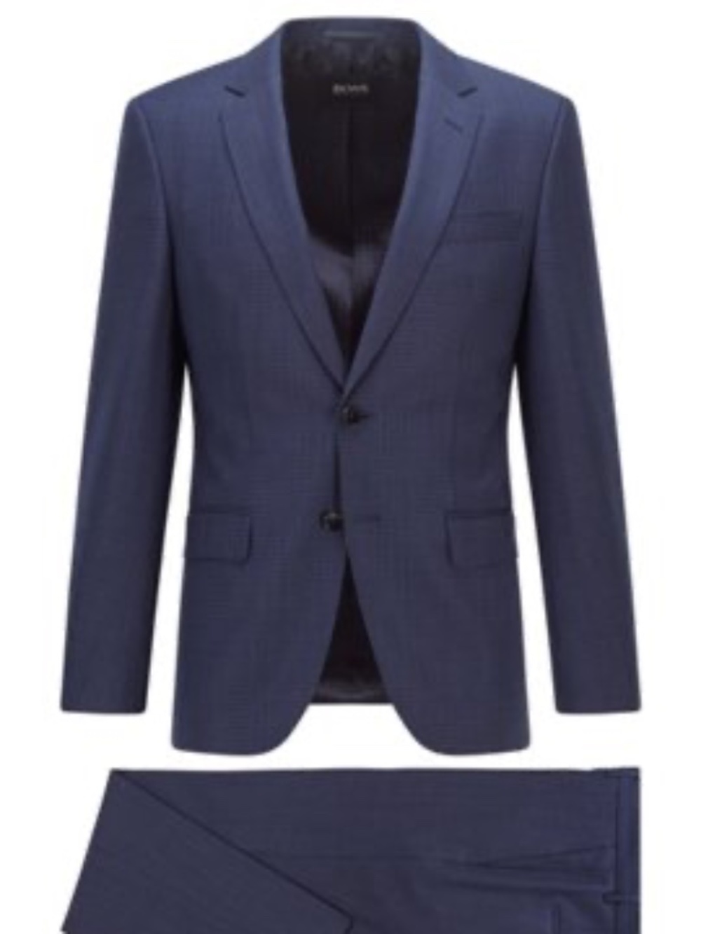 HUGO BOSS SLIM-FIT SUIT IN CHECKED VIRGIN-WOOL SERGE 38S